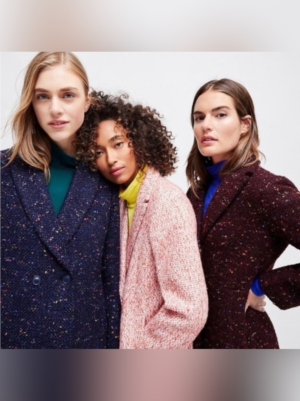 J.Crew Nalya Italian Tweed Wool Navy Topcoat 2 - Picture 4 of 11